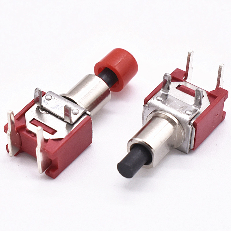 Красный металлический кнопочный переключатель 1.5A 250V разблокирована переключатель 4pin кнопочный переключатель