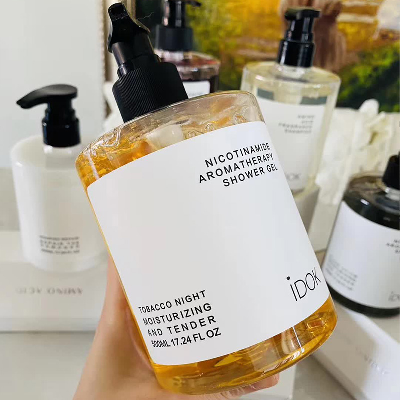 500 мл частная этикетка отбеливающий органический Niacinamide гель для душа и лосьон для мытья тела с ароматом