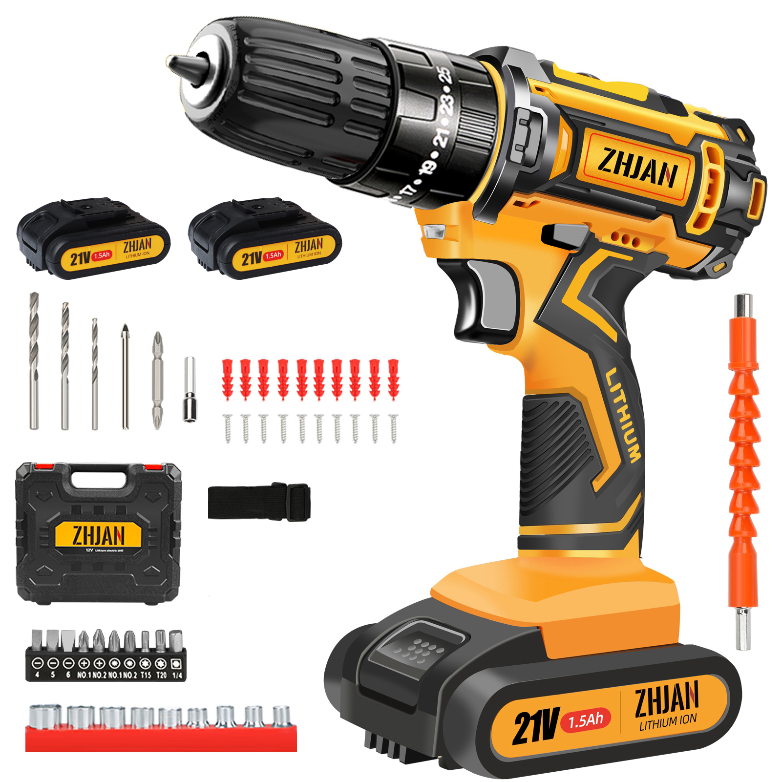 Automatic Torque 21V Brushless Drill Cordless Electric Screwdrivers Drill Impact Drill
