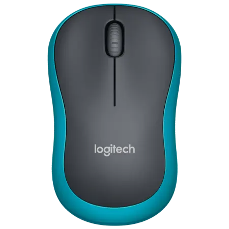 Мышь Logitech M186 Беспроводная для офиса, ноутбука, настольного компьютера, оптическая мышь с беспроводным приемником 2,4G, синяя мышь