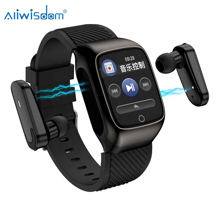 S300 2 в 1 Смарт-часы Bluetooth гарнитура комбо квадратный браслет с беспроводной Bluetooth наушники музыка Спорт для упражнения выполнения часы