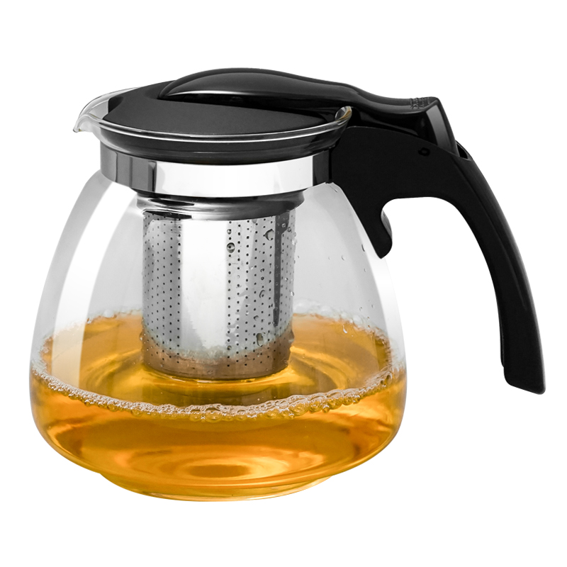 Бесплатный образец Teamaker, наклейки на заказ, 900 мл, пирекс, цветной водяной кувшин, стеклянный чайник для кофе и чая с чайным ситечком