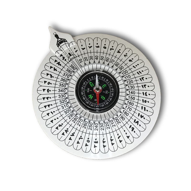 Muslim Kaaba Qibla Direction Finder Handheld Qibla Compass Islamic Prayer Compass with Booklet 103*120mm Handheld Type Packing