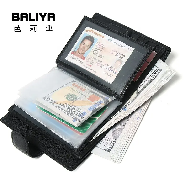 BALIYA Men's Wallet Made Of Genuine Leather Vintage Mony Bag Men Wallet Leather Passport Wallet