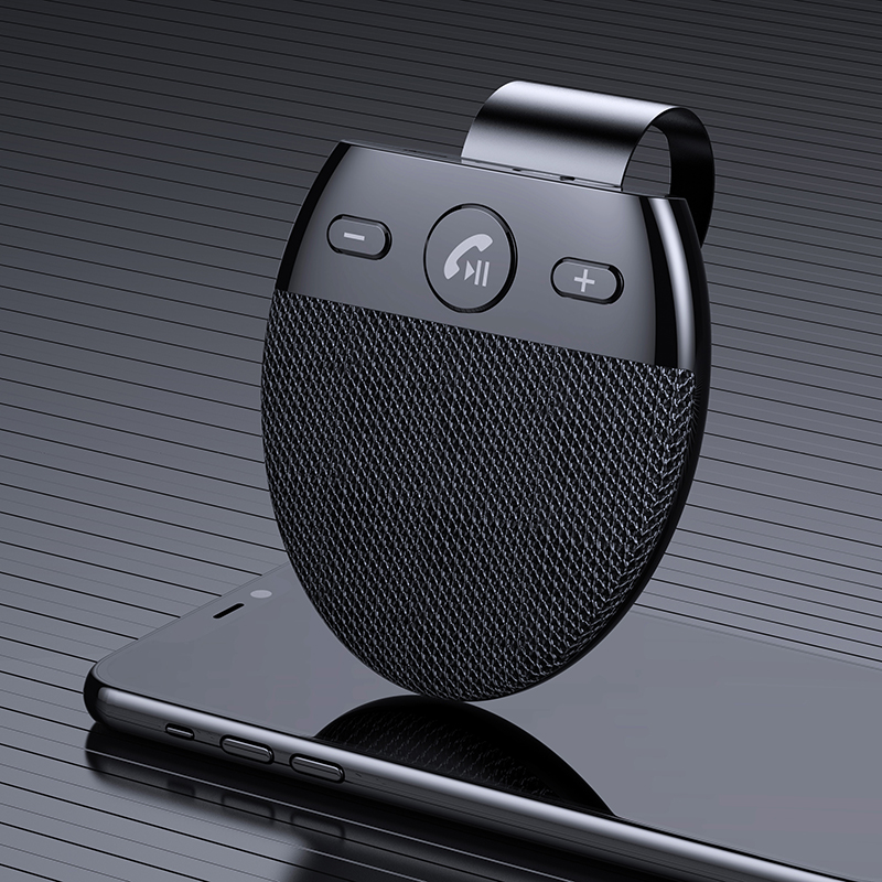 Автомобильный Bluetooth V5.0 Handsfree Car Kit Двойной микрофон музыкальный плеер Солнцезащитный козырек беспроводной аудио приемник Громкая связь