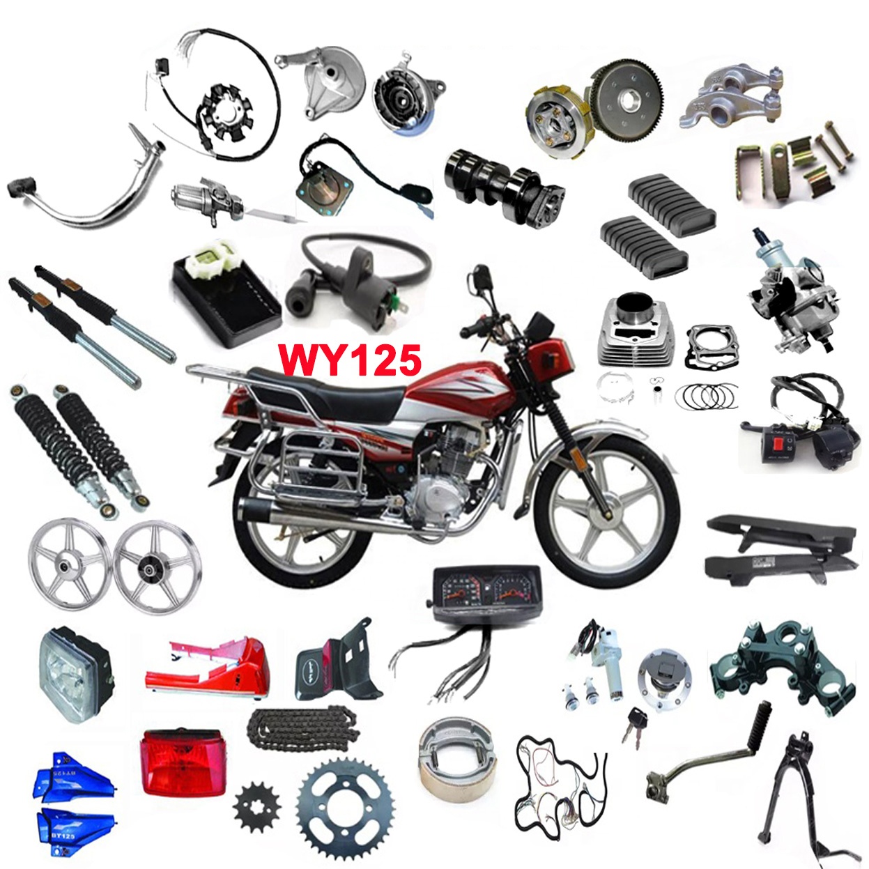 Низкая цена WY125 мотоциклетные запасные части и Acessórios y все случаи с repuestos de motocicleta WY125 о GL con хорошая цена