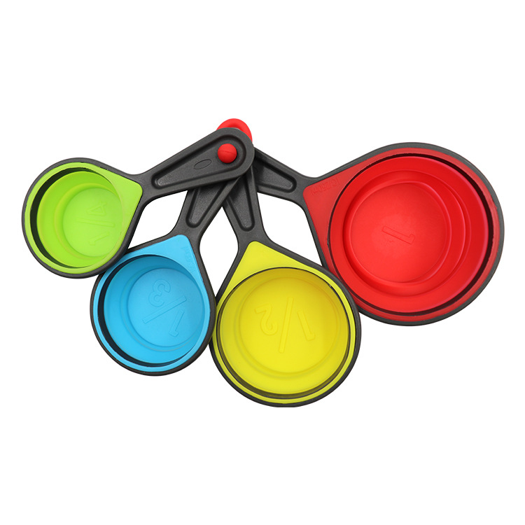 Silicone collapsible measuring cup 4pcs measuring spoon set