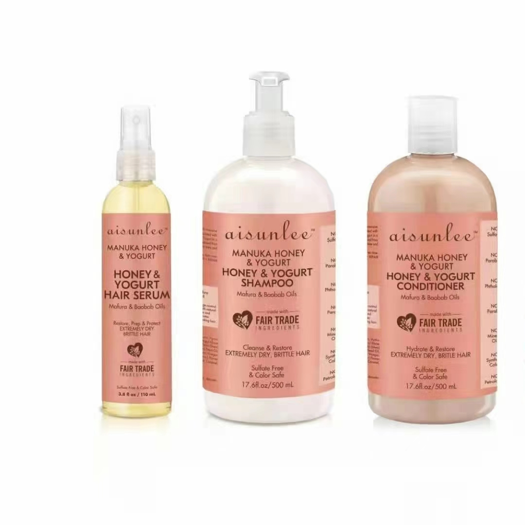 Wholesale Natural Product Organic Hair Care Sets Honey And Yogurt Herbal Nourishing Shampoo And Conditioner