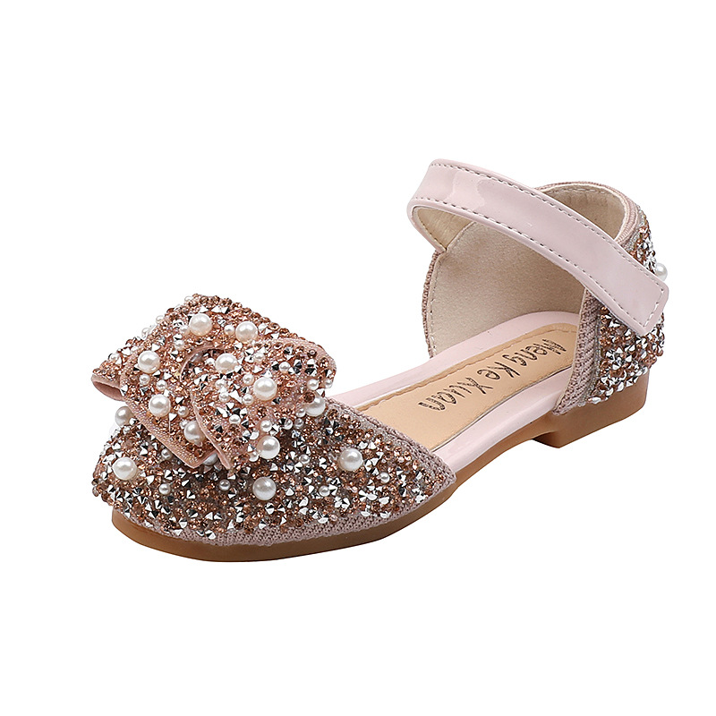 New Direct Sale Fashion Children Shoes For Girl PU Leather Princess Flat Sandal Shoes