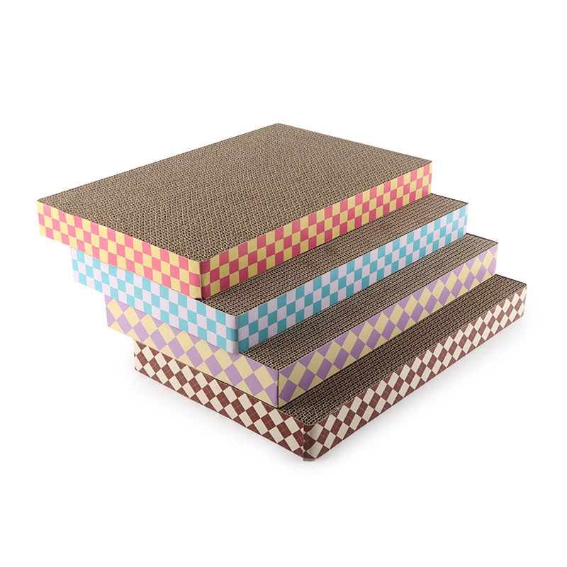Popular design colorful durable Chessboard cat scratching board Sleeping Playing cats toy from china