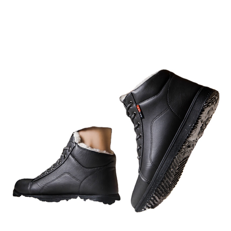 Y 2021 New Style Winter Fur Boots Leather Winter Boots Men for Sale Waterproof Plush Rubber Flat Snow Boot Printed Light Weight