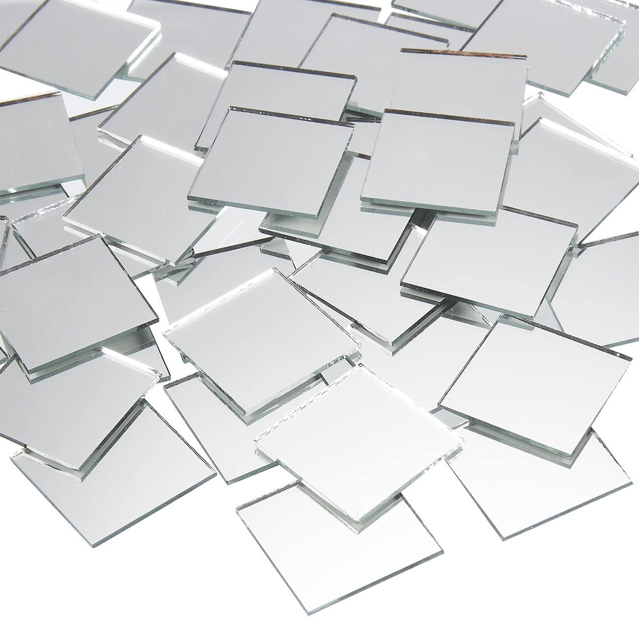 Hot Selling 120 Pack 1 Inch Small Square Mirror Tiles Mini Size Adhesive Glass Mosaics
