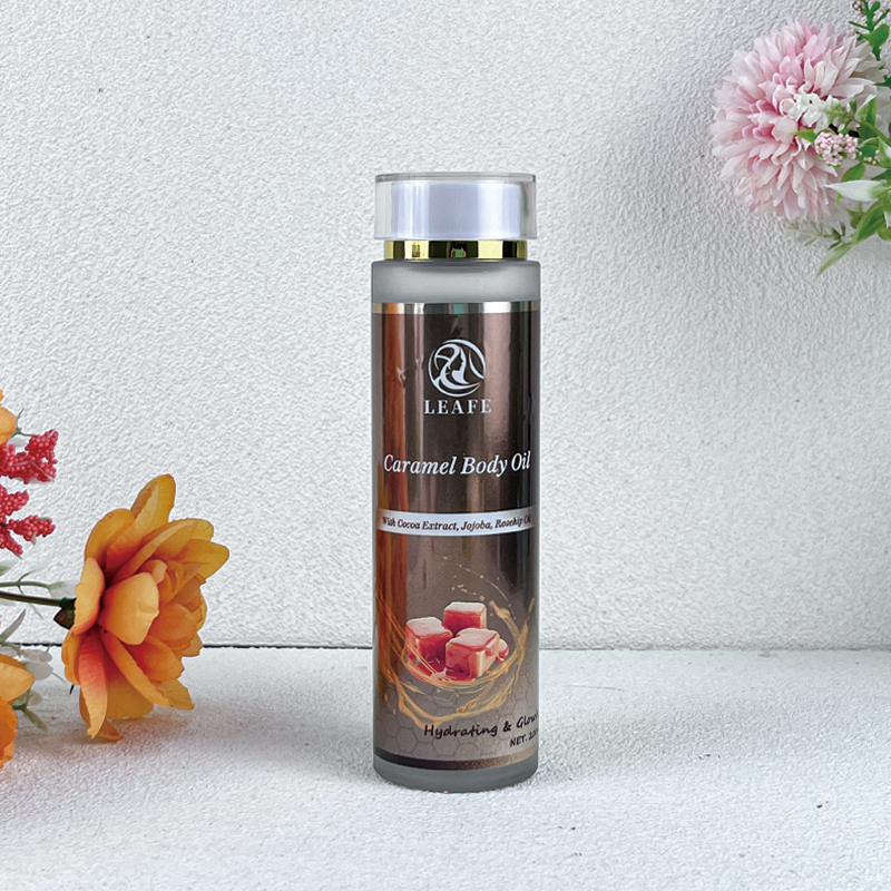 Private Label Natural Herbal Women Body Shimmer Oil Lightening Shimmering Black Skin Glitter Glowing Complexion Cocoa Body Oil