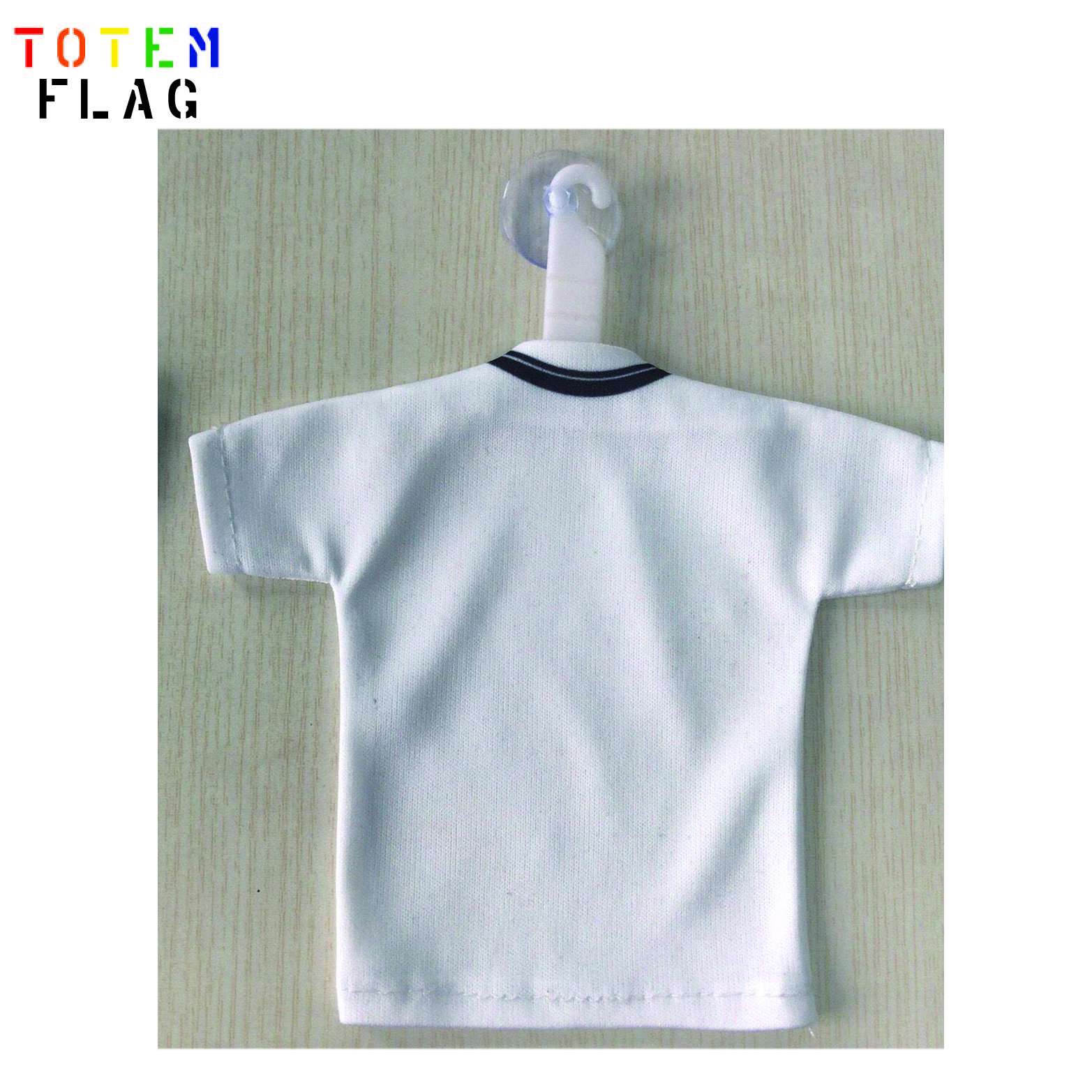Blank White mini t shirt souvenir with hanger and suction cup for car window