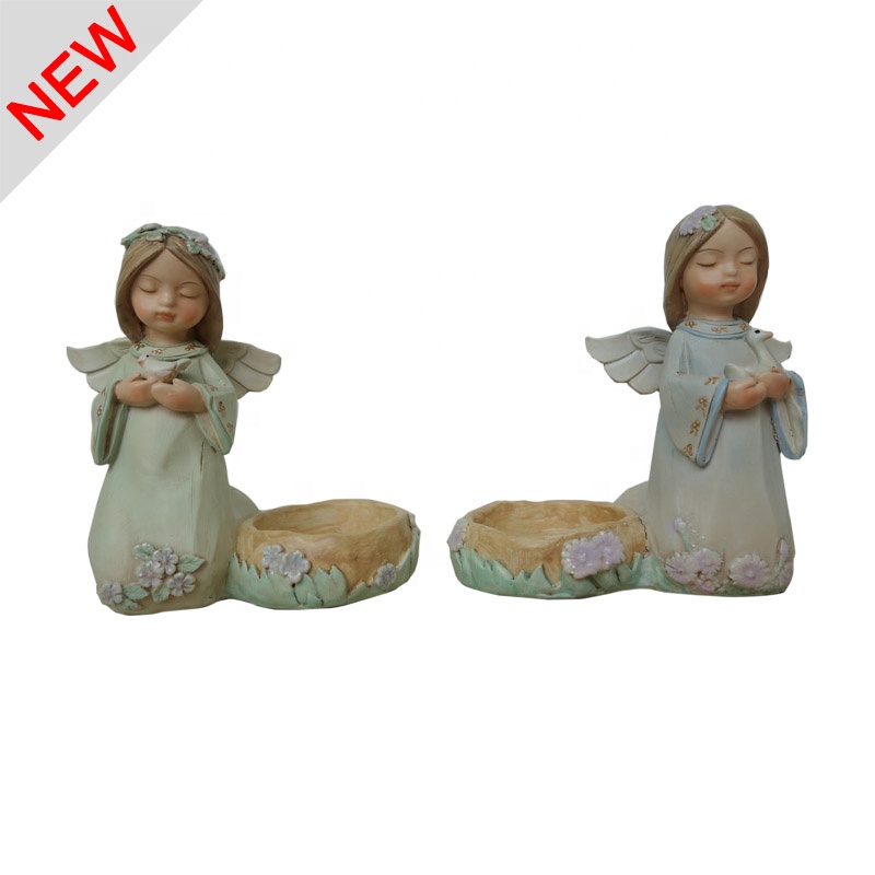 Landy, 4,13 дюймовый полимерный мини-подсвечник с фигуркой ангела в подарок
