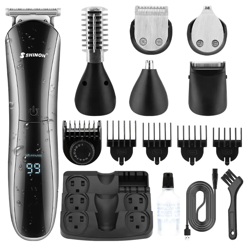 SH-2622 rechargeable professional grooming kit hair shaving machine lcd display 6 in 1 hair trimmer