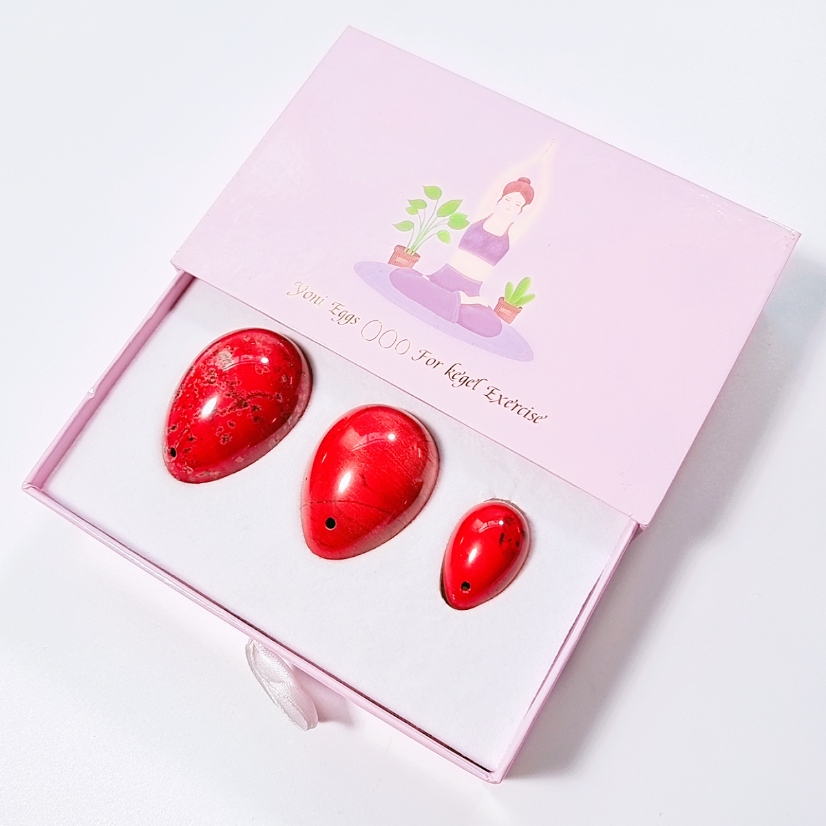 Лучший подарок, натуральная красная яшма Kegel, сертифицированный набор яиц Yoni, массажная коробка, Лидер продаж