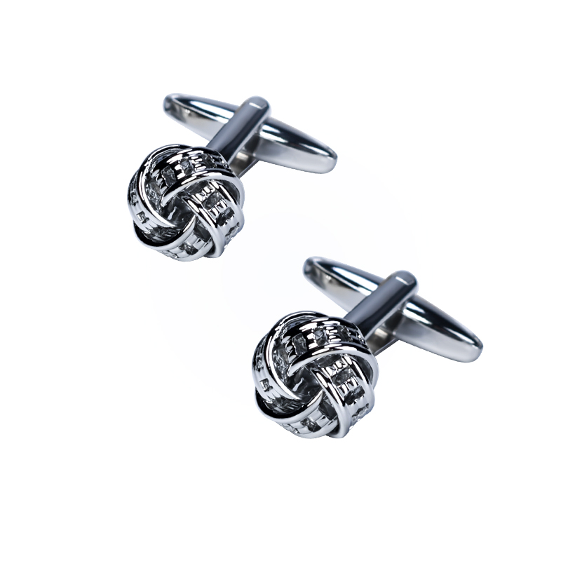 Wholesale Copper Material Mens Cufflinks & Tie Clip Silver Suit Shirt Cufflinks for wedding