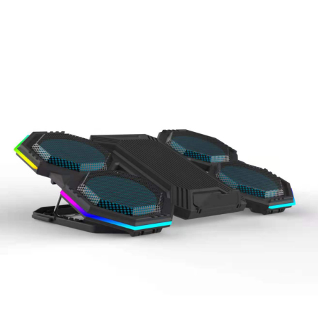 Охлаждающая подставка RGB для ноутбука с 6 вентиляторами, эргономичный комфортный кулер для ноутбука, легкая Подставка-кулер для игрового ноутбука