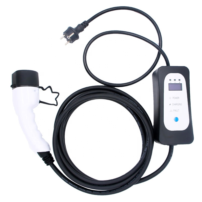 10/16a ev зарядки с schuko plug Выход dc вход ЖК дисплей Портативный ev зарядное устройство