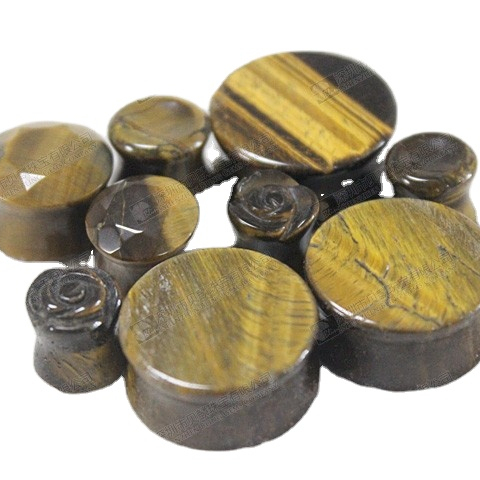 Stone ear plugs Tunnels Saddle Expander Stretching Earrings Body Piercing Jewelry Stone Ear Gauges