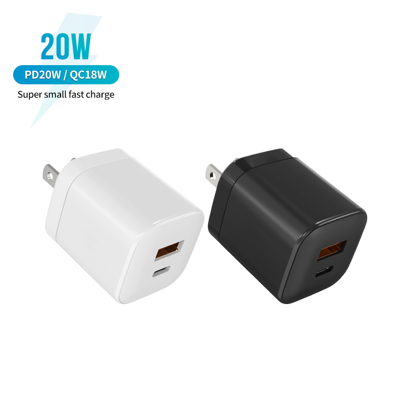 best sellers 2021 mini portable Charger 2 Ports UCB C USB A 20W PD Fast Mobile Phone PD Charger For Iphone12 13