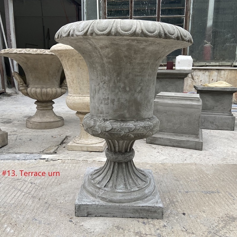 Hotel Decorative Cast Stone Urn Planter Garden Stone Planter Beautiful Cast Stone Vases