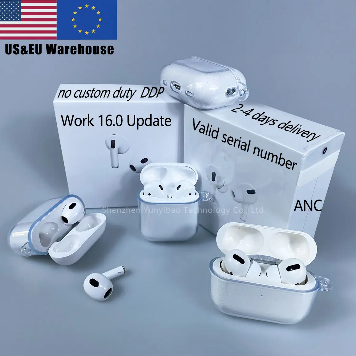 US&EU warehouse 16.0 Update For Airpods Pro2 For AirPods pro Case airoha Silicone   Earphone Case For Airpods 3 2 Case