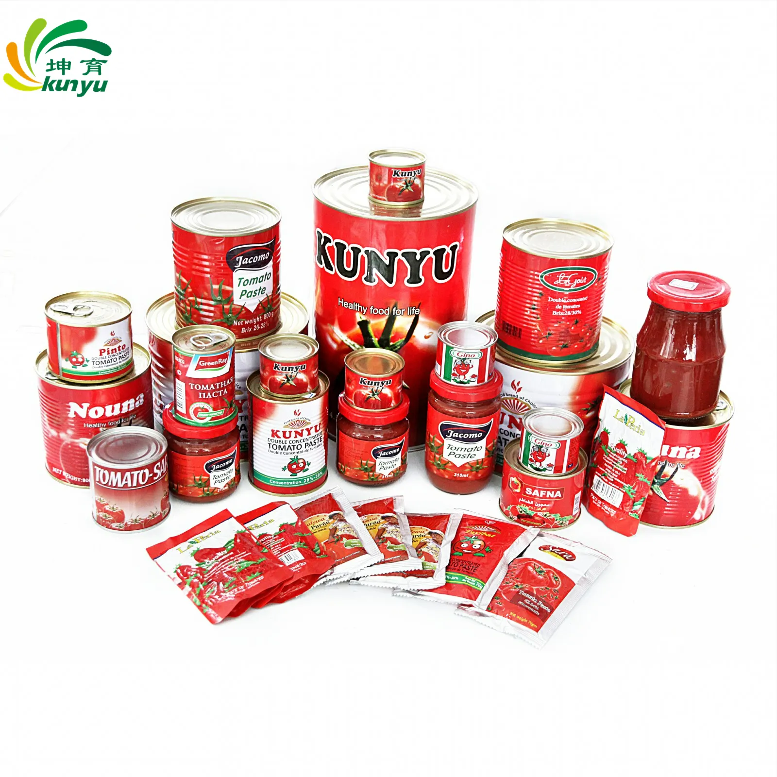 Kunyu Brand Canned Tomato Paste Tinned Tomato Sauce All Size Easy Open Wholesale Price