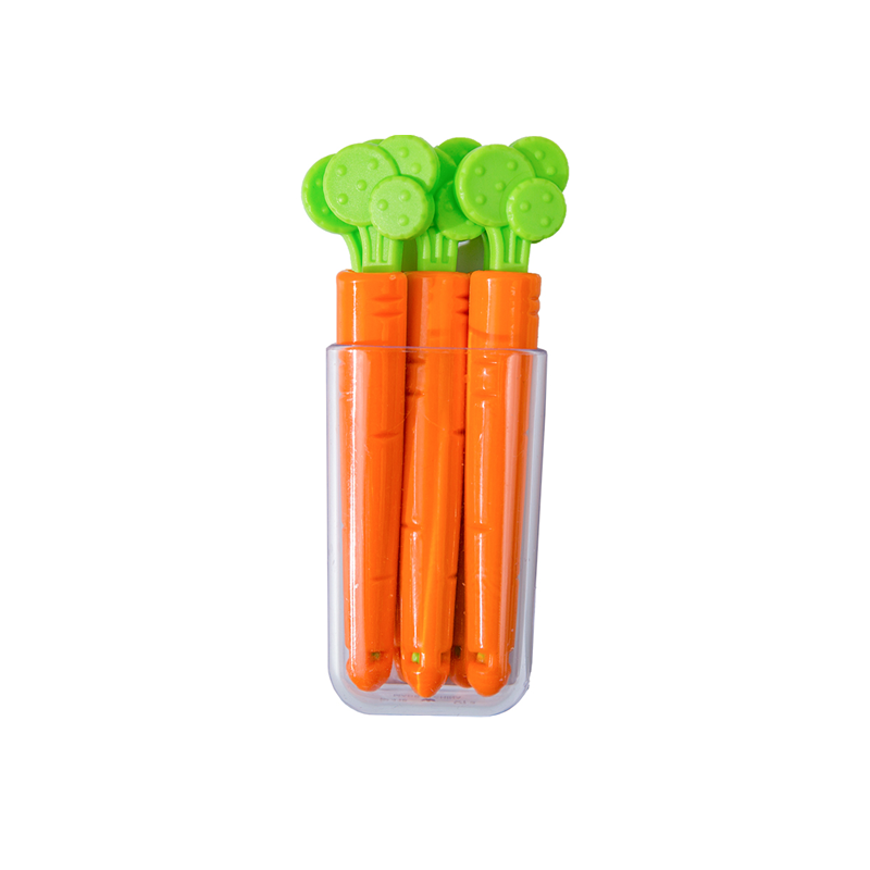 New Arrival Creative Cute Carrot Design Plastic Food Snack Bread Bag Sealed Sealing Clips