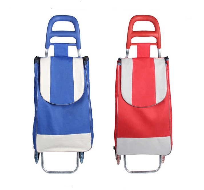 Factory wholesale supermarket lightweight rolling folding foldable shopping market trolley dolly cart bag with wheels