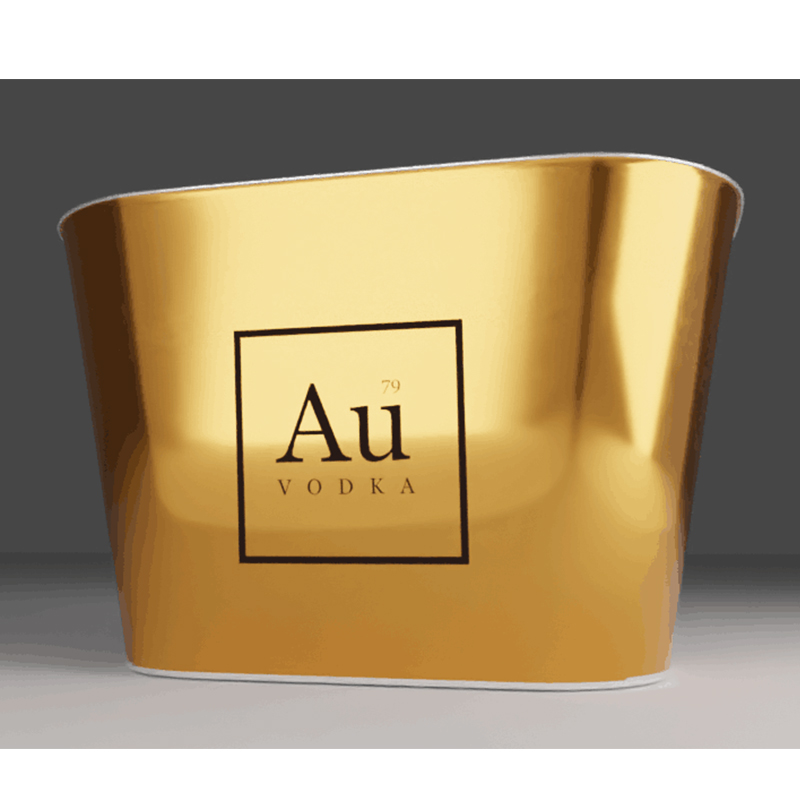 Custom Gold Painting Color Metal Oval Ice Bucket 10L