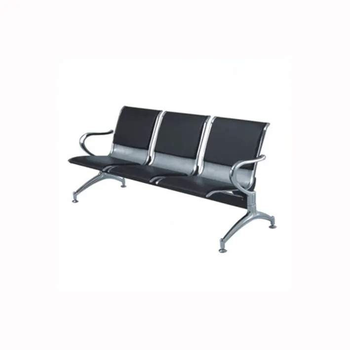 tender projects used public line seat leather upholstery metal material 3-seater airport waiting link chair