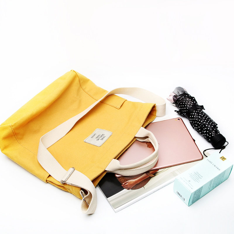 2020 Fashion Zip Lock Canvas Tote Bags Casual Satchel Women Crossbody Bags Canvas Tote Handbags