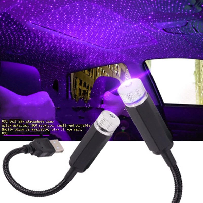 Factory Wholesale Car USB Led Starry Sky Projector Lamp Accessories Interior Decorative Car Roof Top Ceiling Star Light