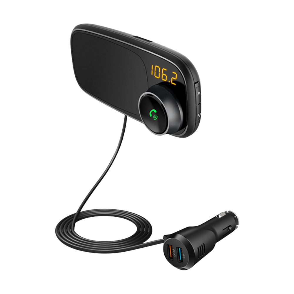 Зарядное устройство QC 3,0, беспроводной адаптер FM-радио, MP3-плеер, автомобильный комплект с магнитным держателем