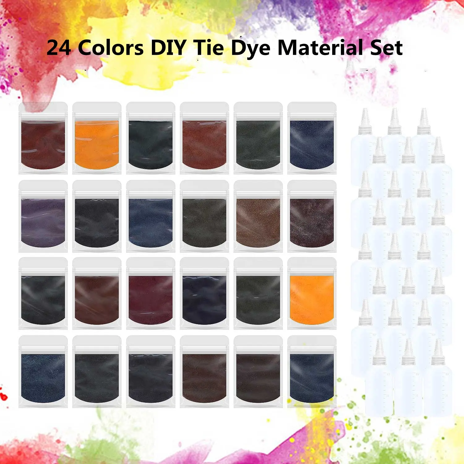 Osbang Wholesale Tie Dye Powder Kit Tie Dye 10g 24 Colours Kit Tie Dye Kit for DIY fabric