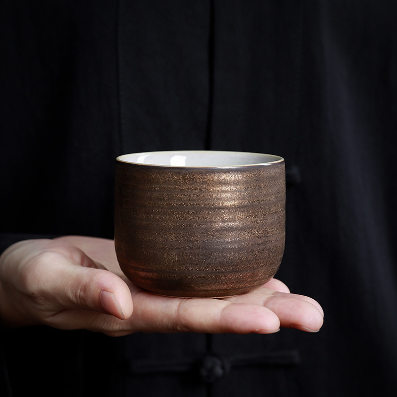 Chinese gilding rust glaze Master Cup household ceramic fambe single Cup vintage teacup personal Tea bowl tea cup