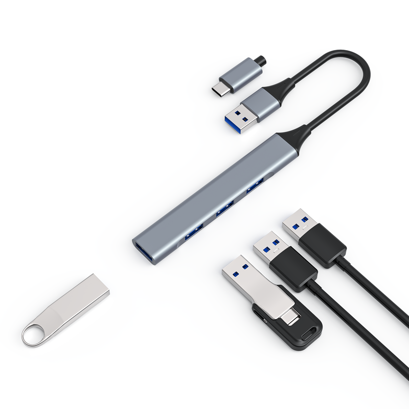 Недорогая док-станция 4 в 1, usb c, 4 порта, usb 3,0, док-станция для ноутбука, поддержка одновременной работы с несколькими портами