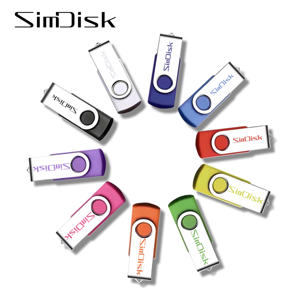 Simdisk USB 2,0 Поворотный Memory Stick 128 м 256 м 512 М 1Г 2Г сети 4G 8 г 16г 32г 64Г 128G U диск оптом флэш-накопитель USB флэш-накопитель