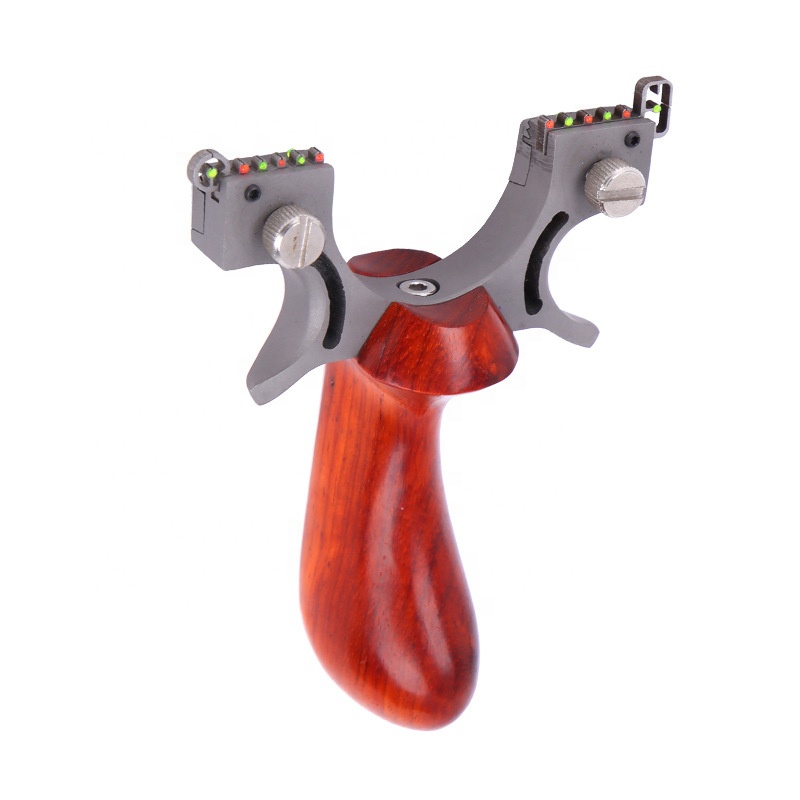 Stainless steel dragon catapult Solid wood handle stainless steel wire cut flat leather competitive Dragon catapult rack