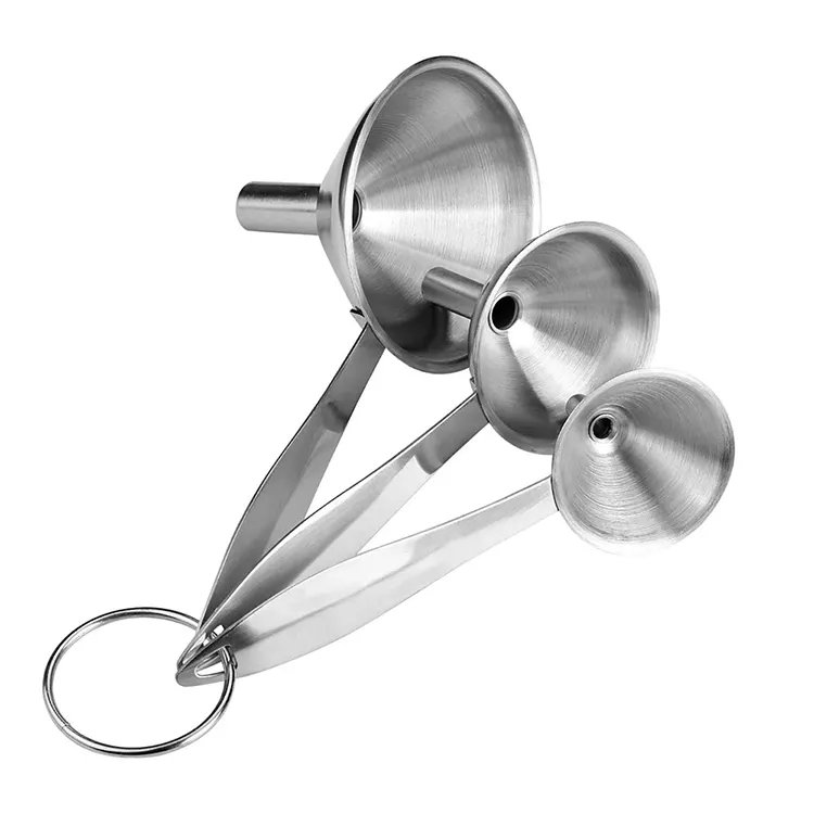 Funnel Set 3 -piece Stainless Steel Metal All-season Not Support Sustainable Kitchen Silver Specialty Tools