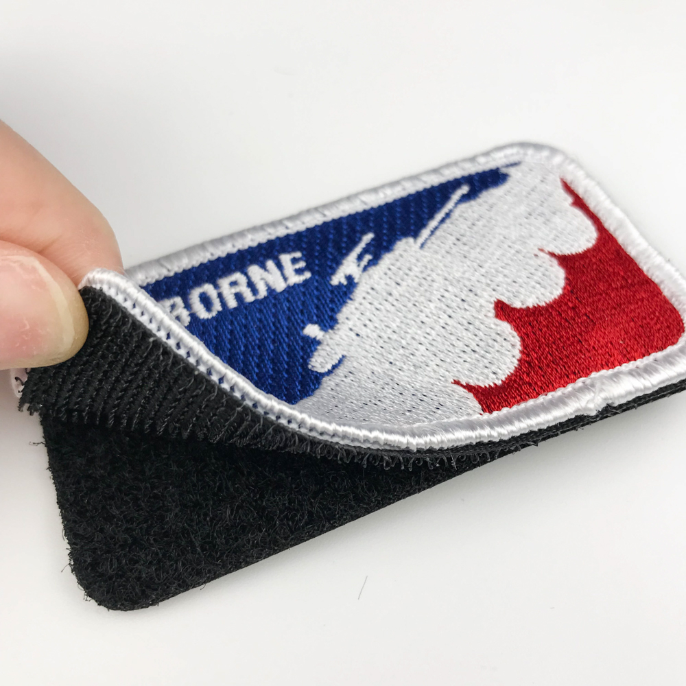 Wholesale Custom Clothing Woven Fabric Badge rectangle shape embroidery patch hat