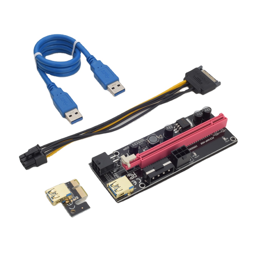 Заводская Прямая поставка 009S PCI-E Райзер 1X до 16X 009 USB 3,0 карта удлинитель Быстрый адаптер Черный king kong