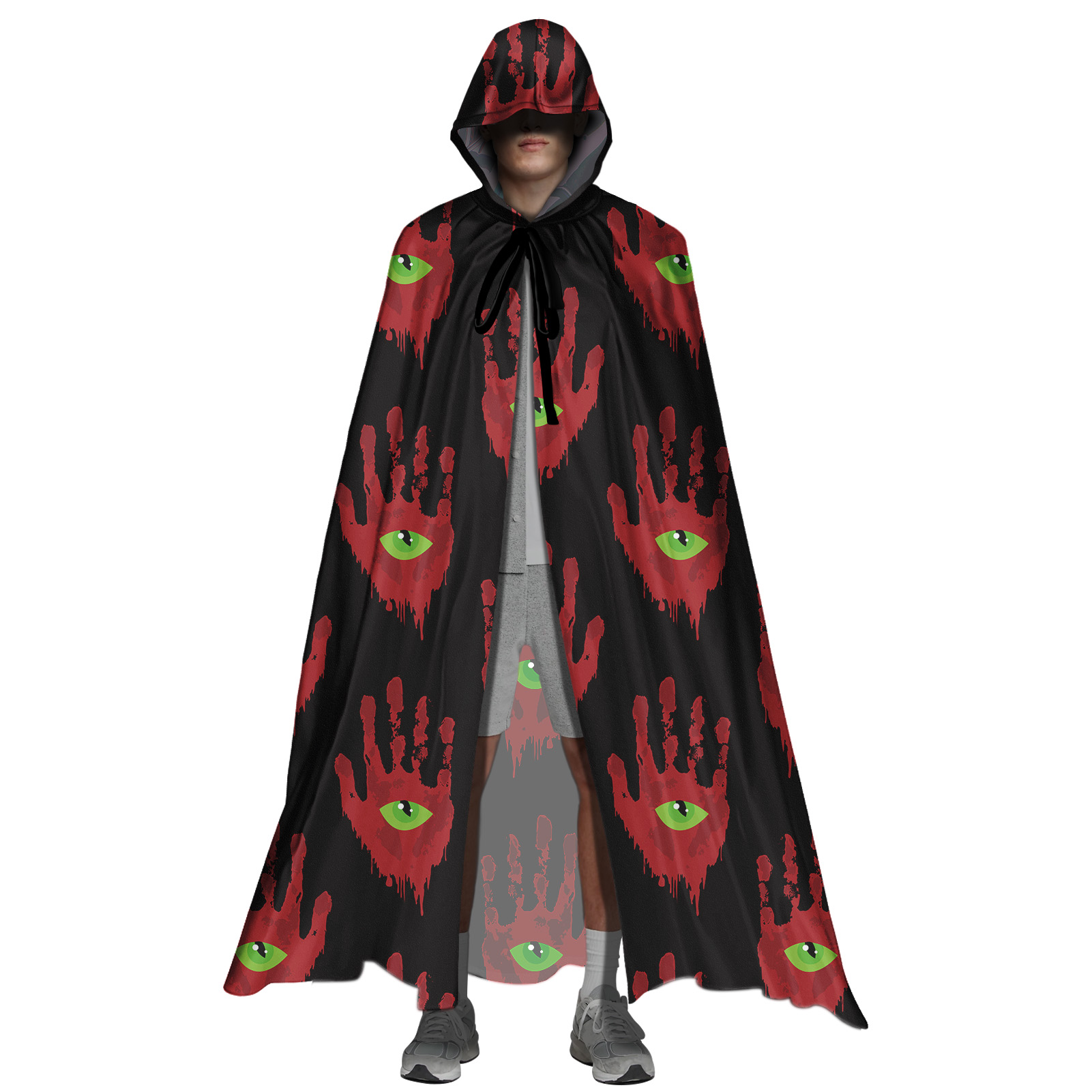 Customized Halloween Cape Children's Adult Party Cartoon Dress Up Men Shawl Cape Hood Red Gothic Cape For Men Cosplay Party