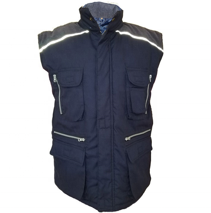 Reflective tape padded quilted working vest HI VIS Trucker body warm waistcoat Outdoor High visible Hunting Fishing vest