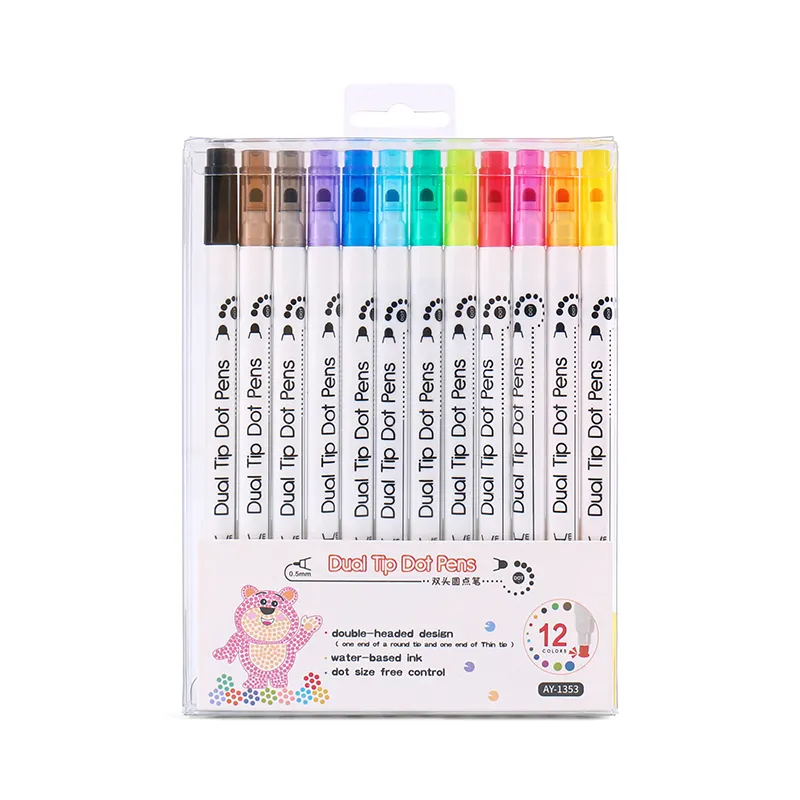 12 Pieces Disappearing Ink Fabric Marker Pen Colored Vanishing Water Erasable Pen for Quilting Sewing Dressmaking Creating Art