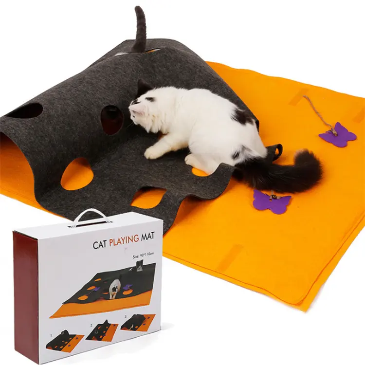 Многофункциональный DIY котом одеяло игрушка активность царапин кошка коврик-пазл обучение туннель для кошек игрушки