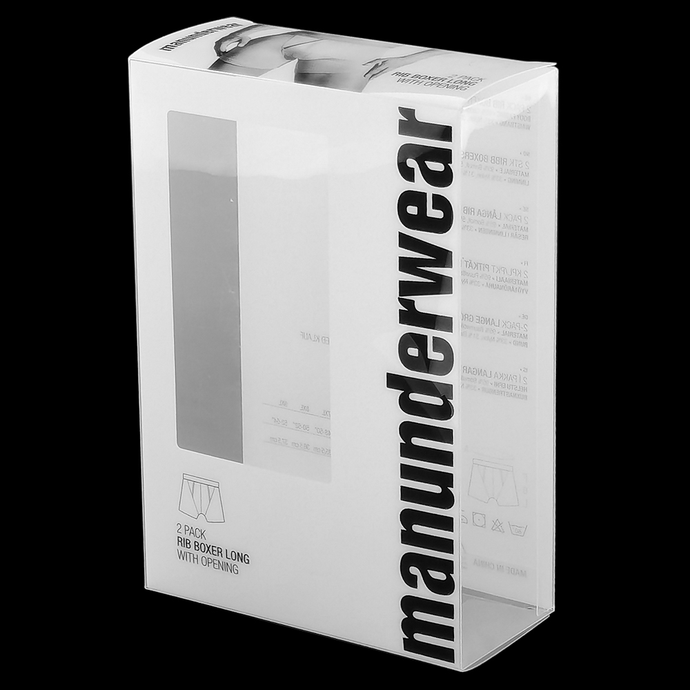 Custom design clear PVC plastic box packaging plastic mens briefs underwear box