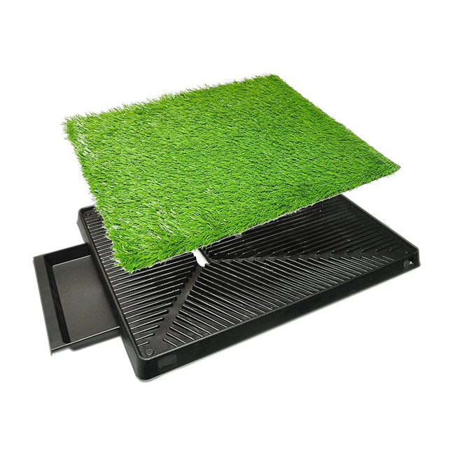 Provide Logo Portable Indoor Puppy Potty Training Grass Dog Grass Pad With Tray